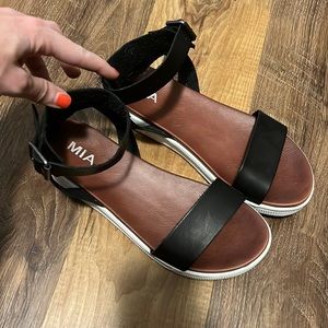 MIA black ankle strap sandals